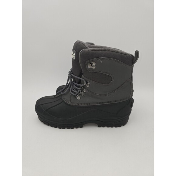 Polar Men's Hiking Snow Boots size 12 Duck Waterproof Warm Lined Black & Gray - Picture 4 of 9